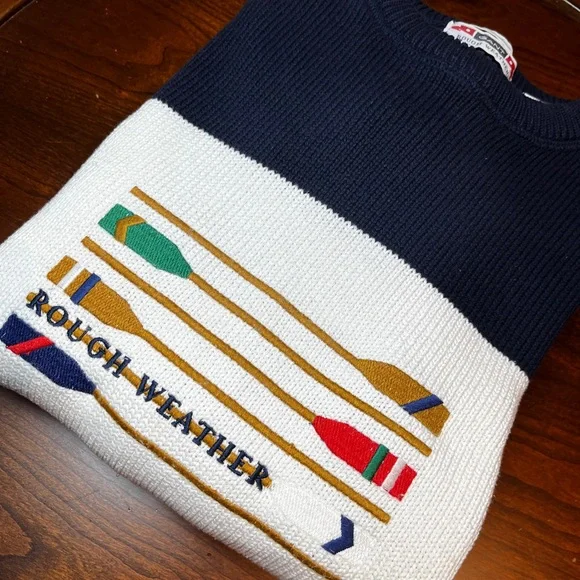 Vintage GANT Rough Weather Embroidered Coastal Sweater - Nautical Preppy - XL - Picture 8 of 13